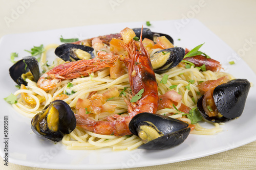 Spaghetti allo Scoglio (frutti di mare) photo