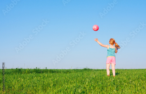 girl with ball outdoor