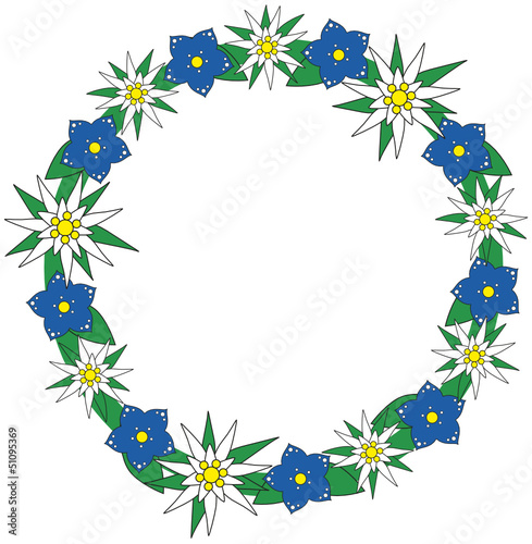 enzian und edelweiss kranz