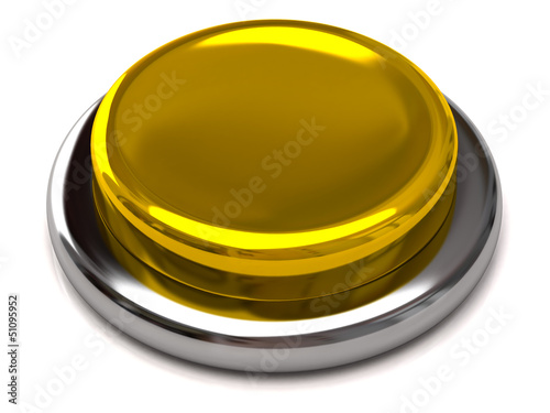Blank golden button isolated on white background