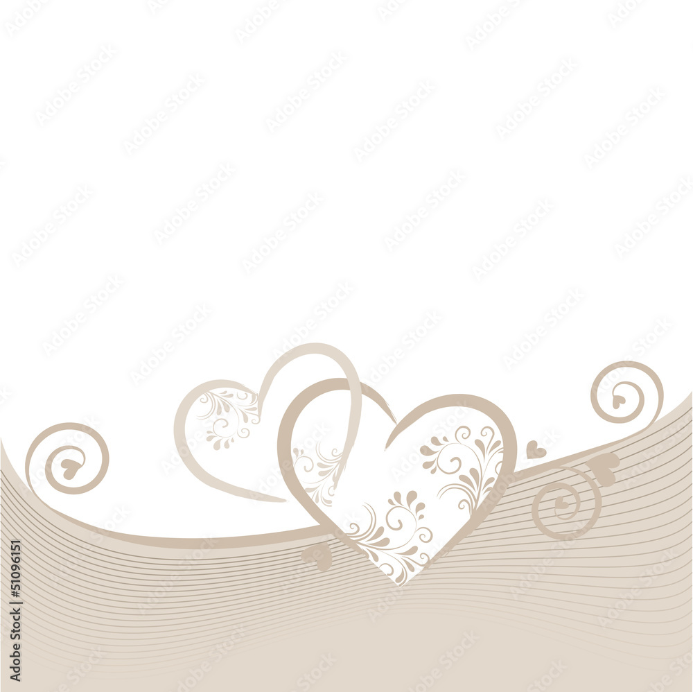 Hintergrund in beige mit Herzen Hintergrund in beige mit Herzen