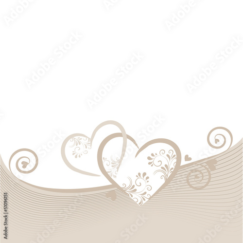Hintergrund in beige mit Herzen