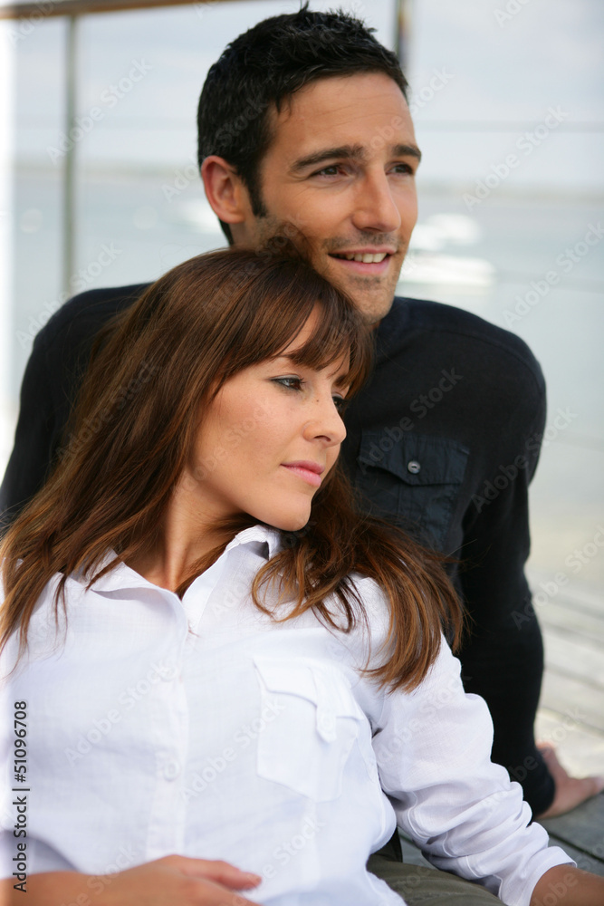 Portrait of couple relaxing outdoors Portrait of couple relaxing outdoors