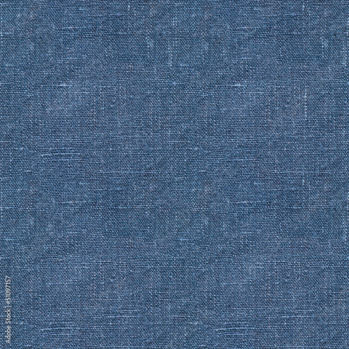 big Blue linen seamless texture in close-up (texture pattern for