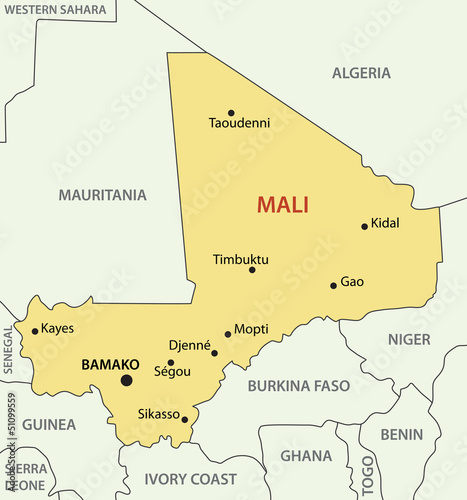 Republic of Mali - vector map