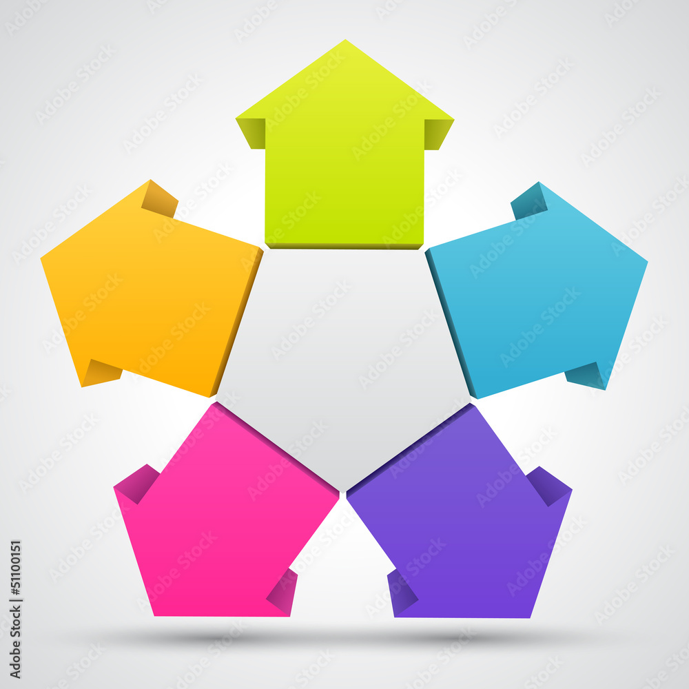 Template to your business project with 5 arrows Template to your business project with 5 arrows