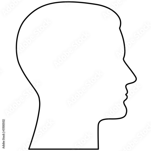 Kontur eines männlichen Kopfes im Profil – Vektor