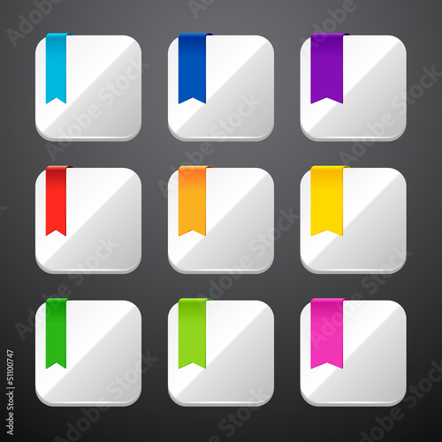 Set of the app icons with ribbons.