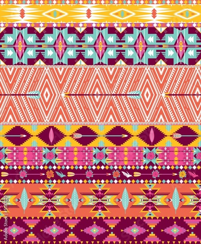 Aztec geometric seamless pattern