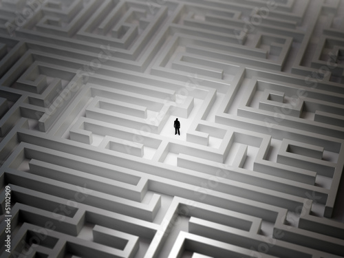 Tiny man in a maze