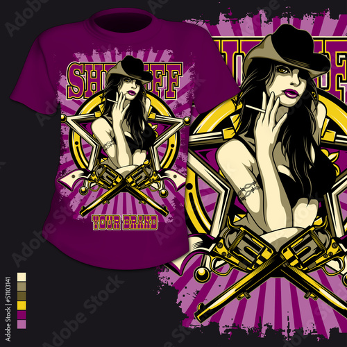 T-Shirt Print Western Style