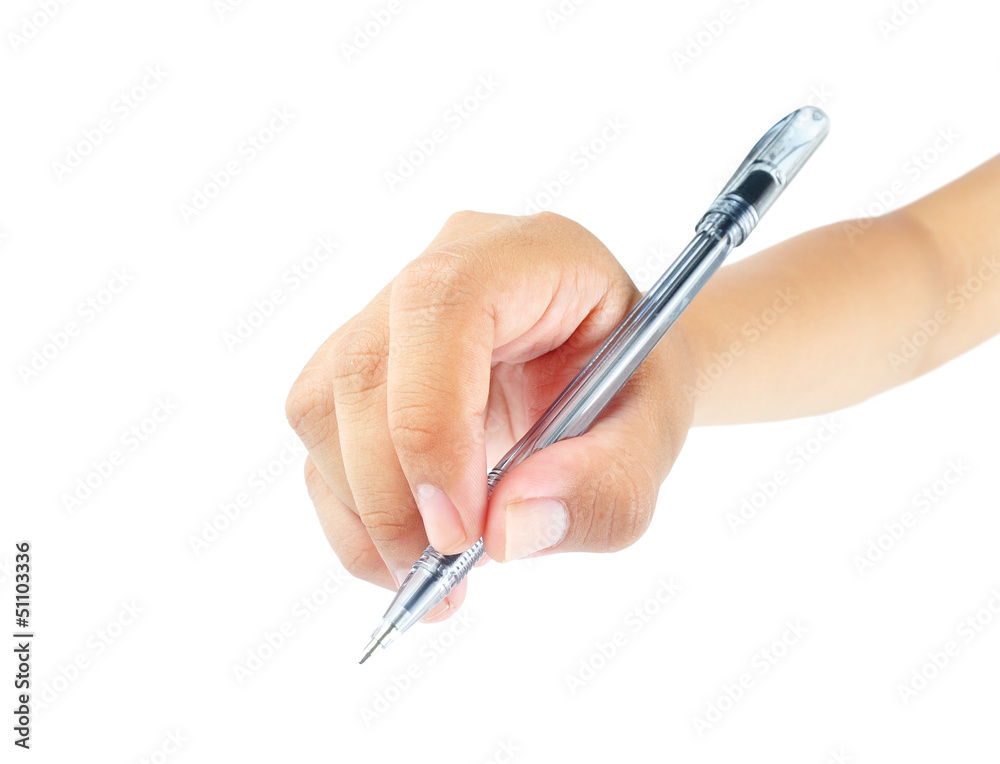Hand writing or drawing with pen isolated on white background Hand writing or drawing with pen isolated on white background