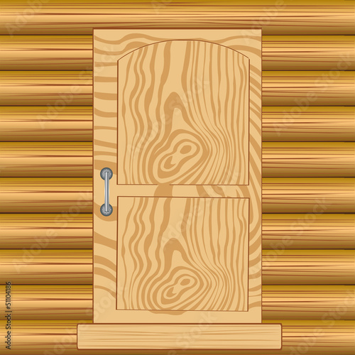 Door in wooden house