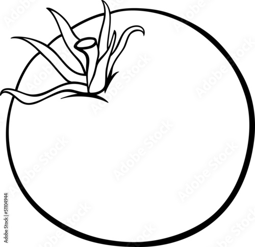 tomato vegetable cartoon for coloring book