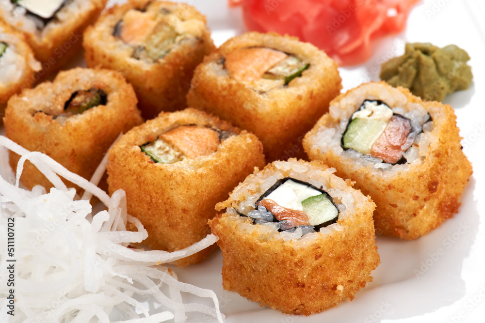 Sushi rolls close up Sushi rolls close up