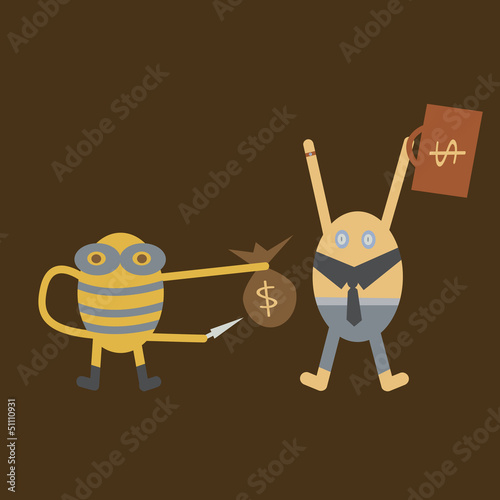 Vector illustration of man robbed