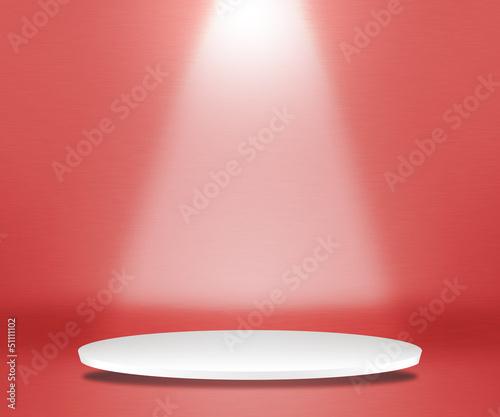 Round Podium Red Background