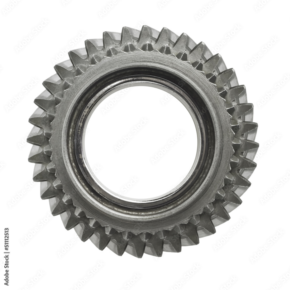 real stainless steel gears isolated over white background real stainless steel gears isolated over white background