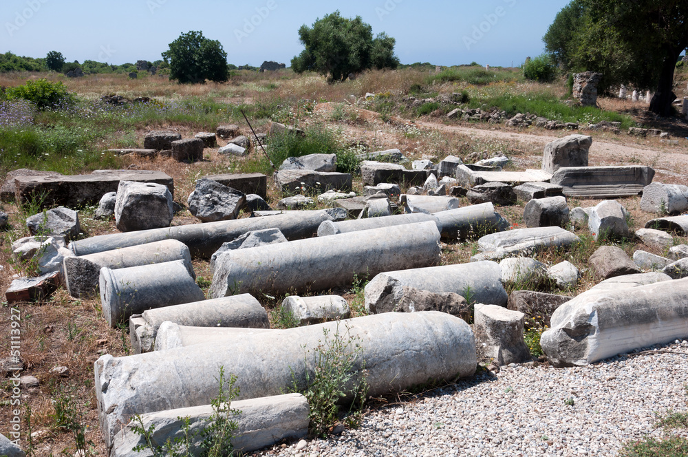 The ruins of the ancient city of Side, Turkey The ruins of the ancient city of Side, Turkey