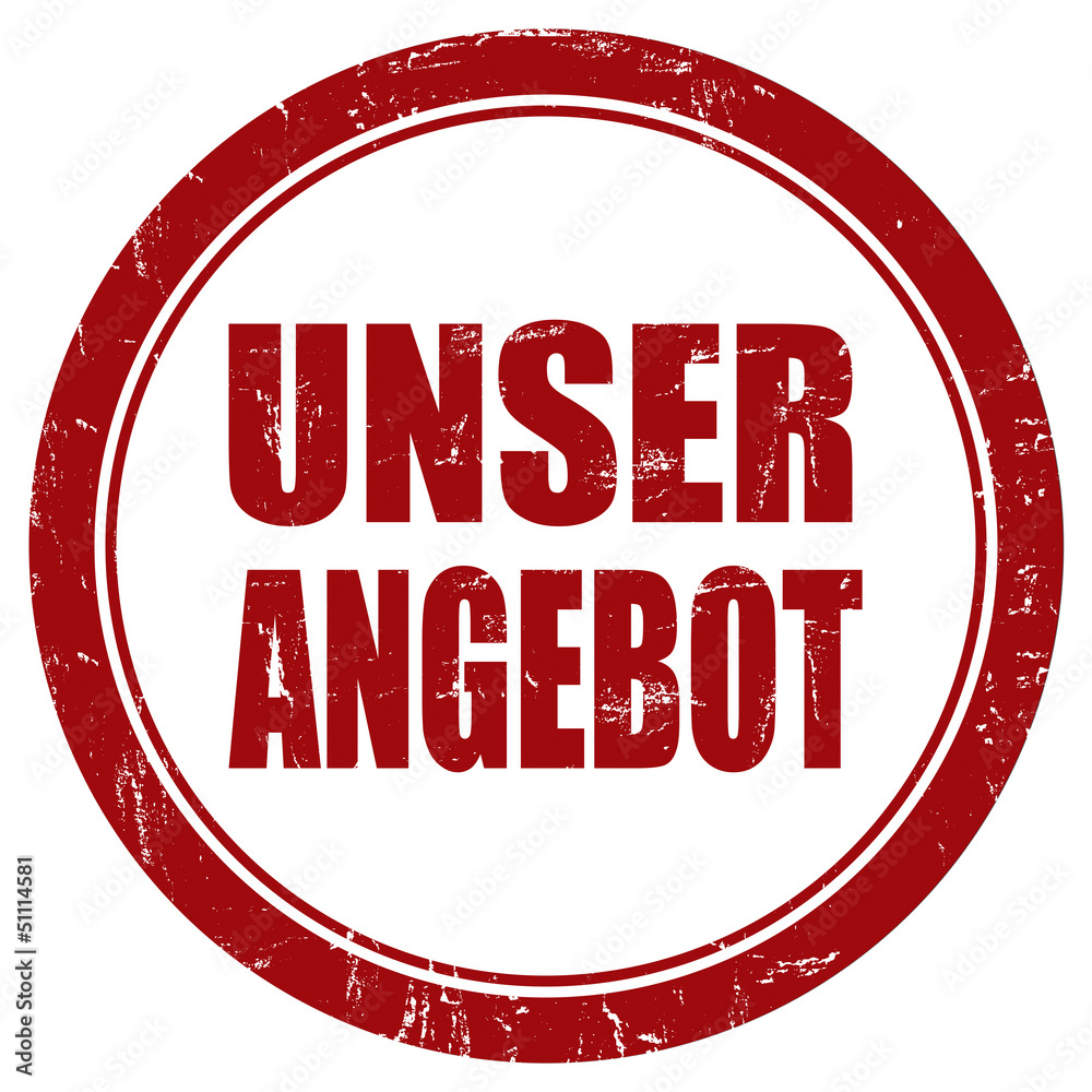 Grunge Stempel rot rund UNSER ANGEBOT Grunge Stempel rot rund UNSER ANGEBOT