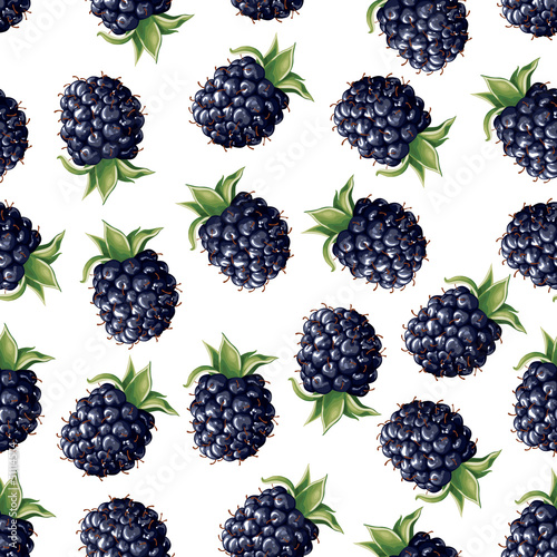 Blackberry seamless pattern