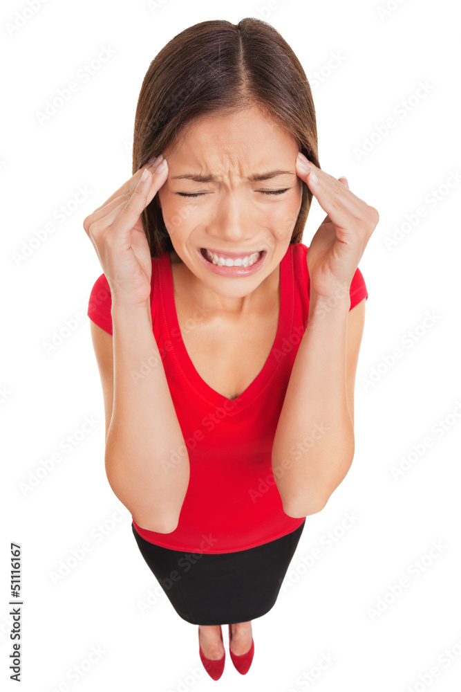 Migraine headache woman suffering