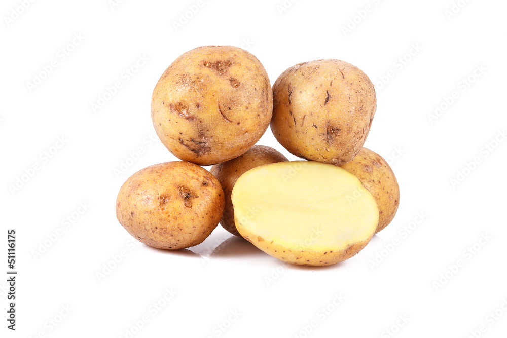 fresh potatoes isolated over white background fresh potatoes isolated over white background