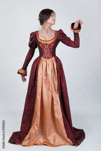 Fotografie Beautiful woman in medieval dress