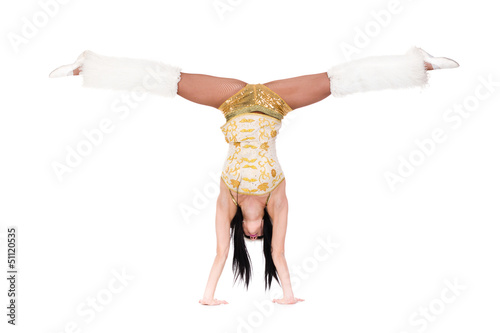 young athlete woman doing stretching exercise