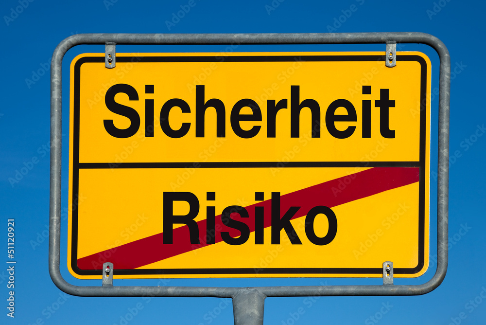 Wechselschild ohne Pfeil RISIKO - SICHERHEIT Wechselschild ohne Pfeil RISIKO - SICHERHEIT