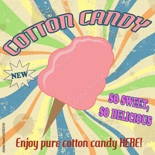 Cotton candy vintage poster