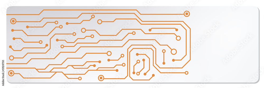 web circuit board techno banner. eps10 vector illustration