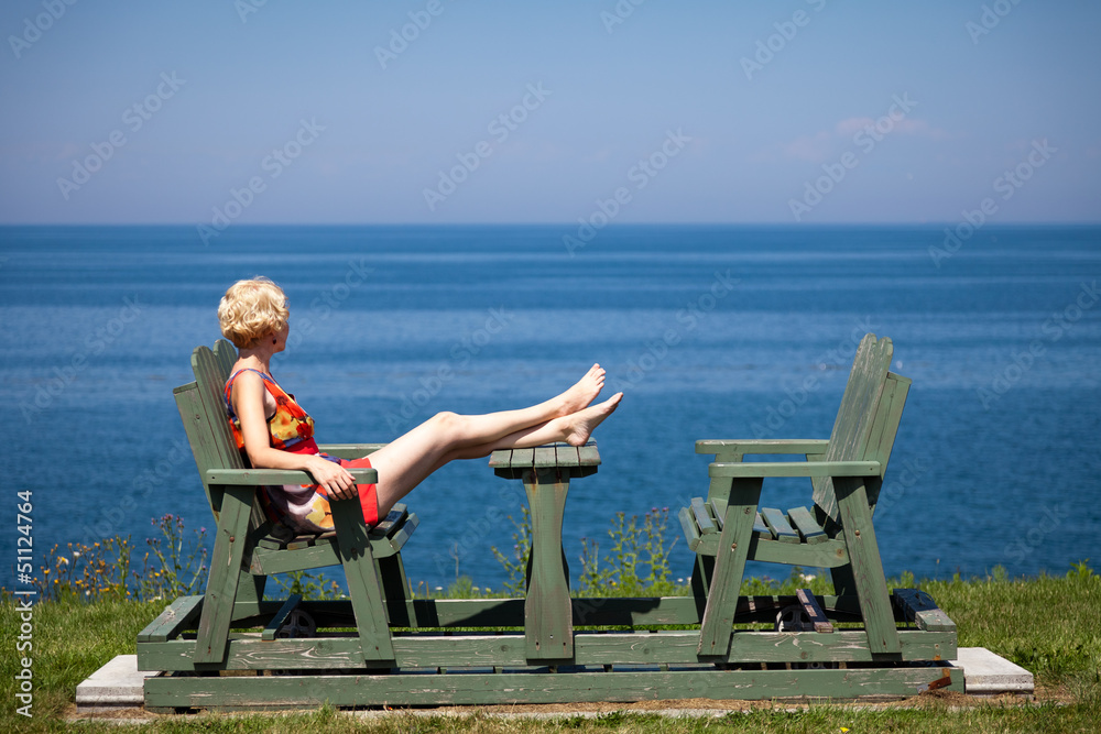 Girl sitting on the bench