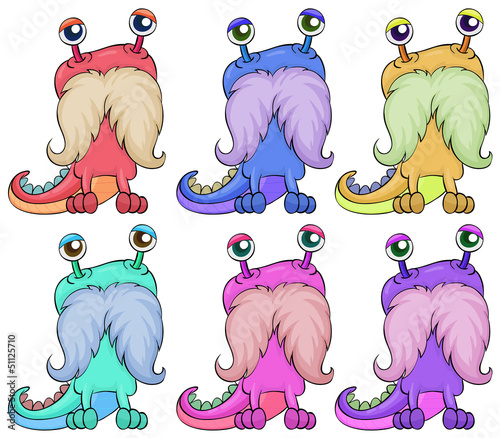 Six monsters with beards