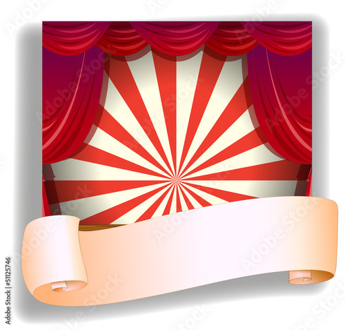 A stage and a blank paper