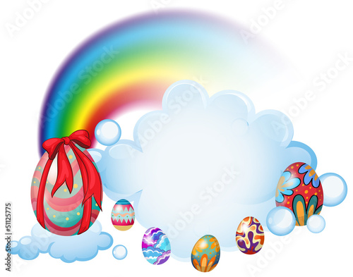 Easter eggs above the clouds