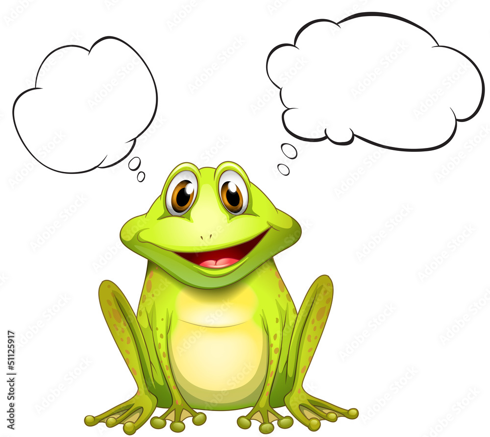 Obraz premium A frog with an empty thought