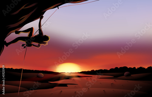 A sunset scenery at the desert