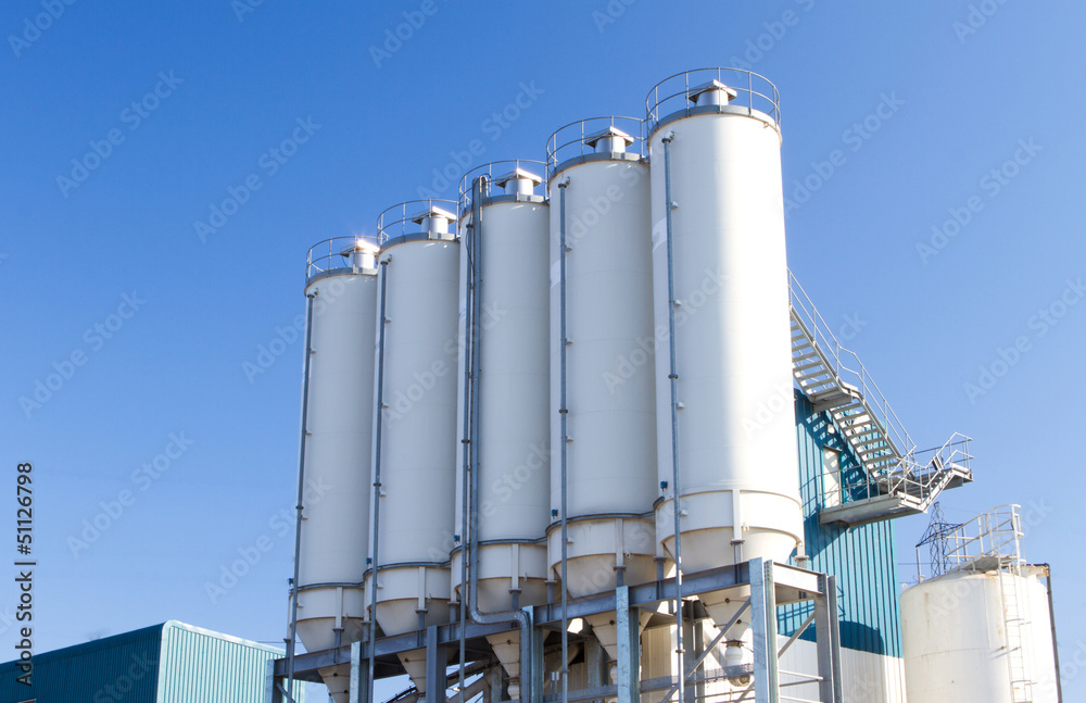 large concrete containers an an industrial premises large concrete containers an an industrial premises