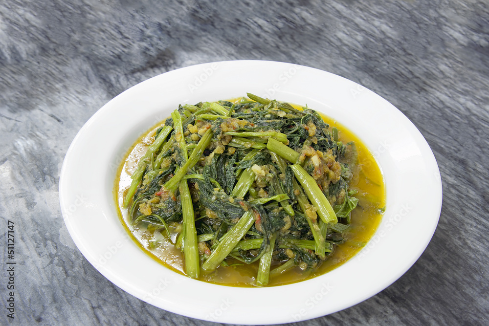 Obraz premium Spicy Kangkong Vegetables Stir Fry