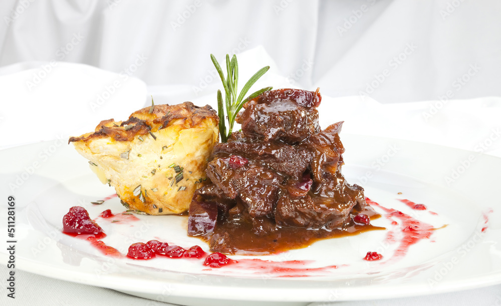 Venison ragout with potato celeriac mix Venison ragout with potato celeriac mix