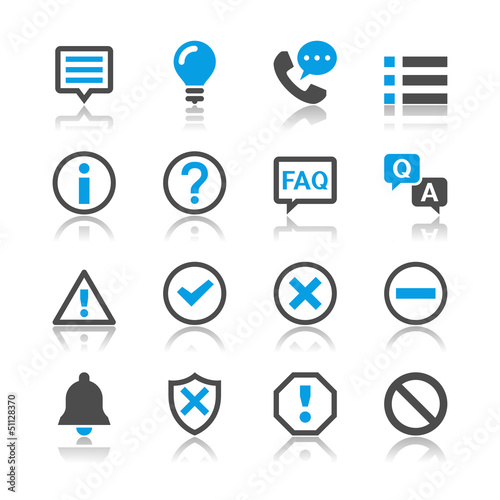 Information and notification icons - reflection theme