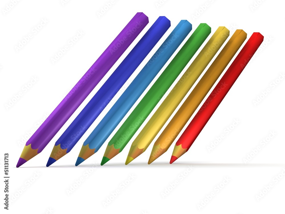 Fototapeta premium 3D colour pencils