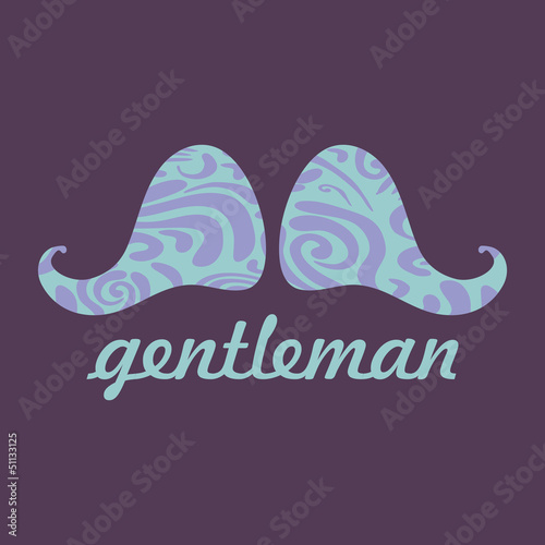 Gentleman's card with mustache male fashion