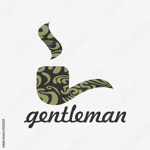 Gentleman's card with pipe male fashion