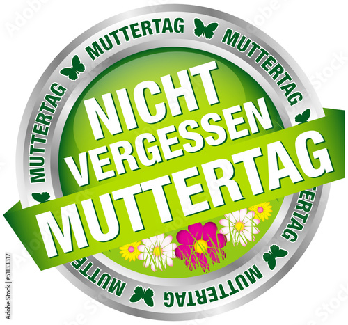 Button Banner "Nicht vergessen Muttertag" grün/silber