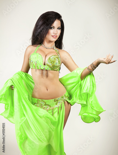 Bellydancer woman dancing active arabian dance. Sexy girl dancer Stock  Photo | Adobe Stock