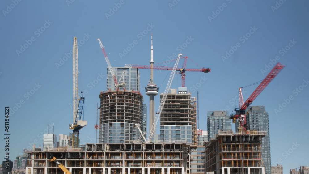 Large condominium construction worksite in Toronto.