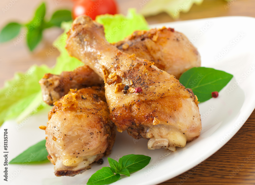 Grilled chicken legs and vegetables Grilled chicken legs and vegetables