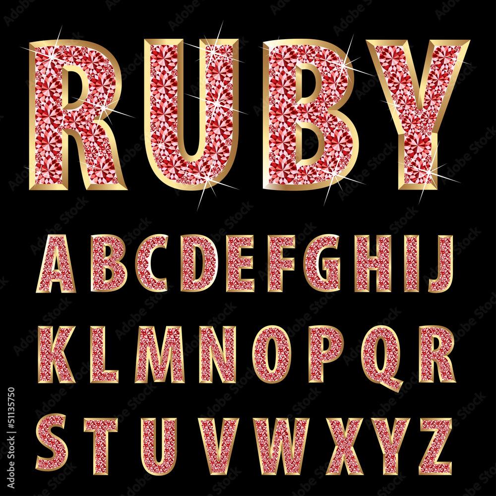 ruby letters Stock Vector | Adobe Stock